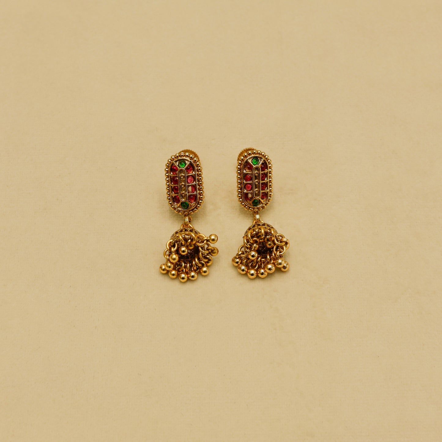 Aanura Multi-Strand Pearl Necklace with Kundan Earrings