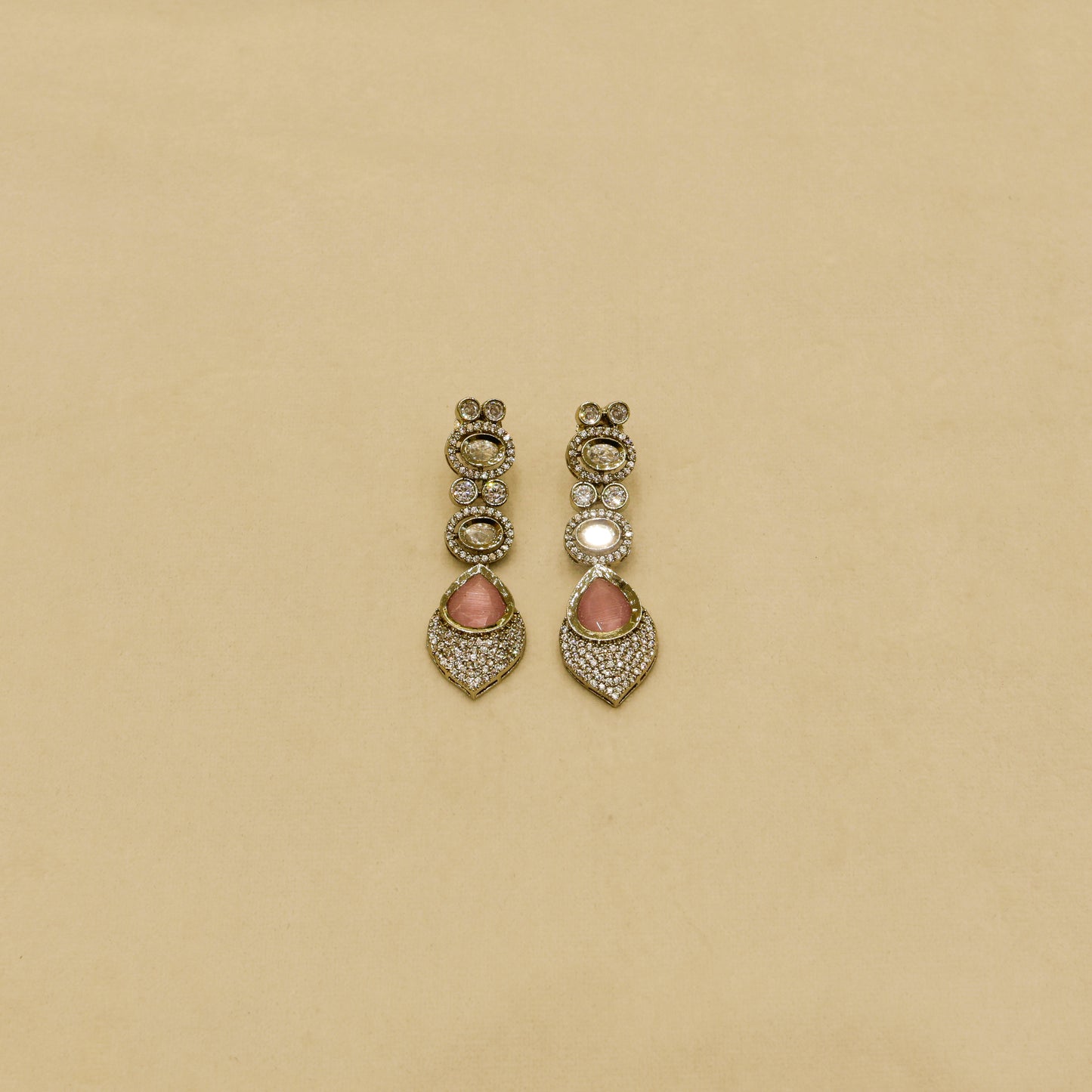 Aanura Lavender Drop Kundan Necklace Set with Earrings