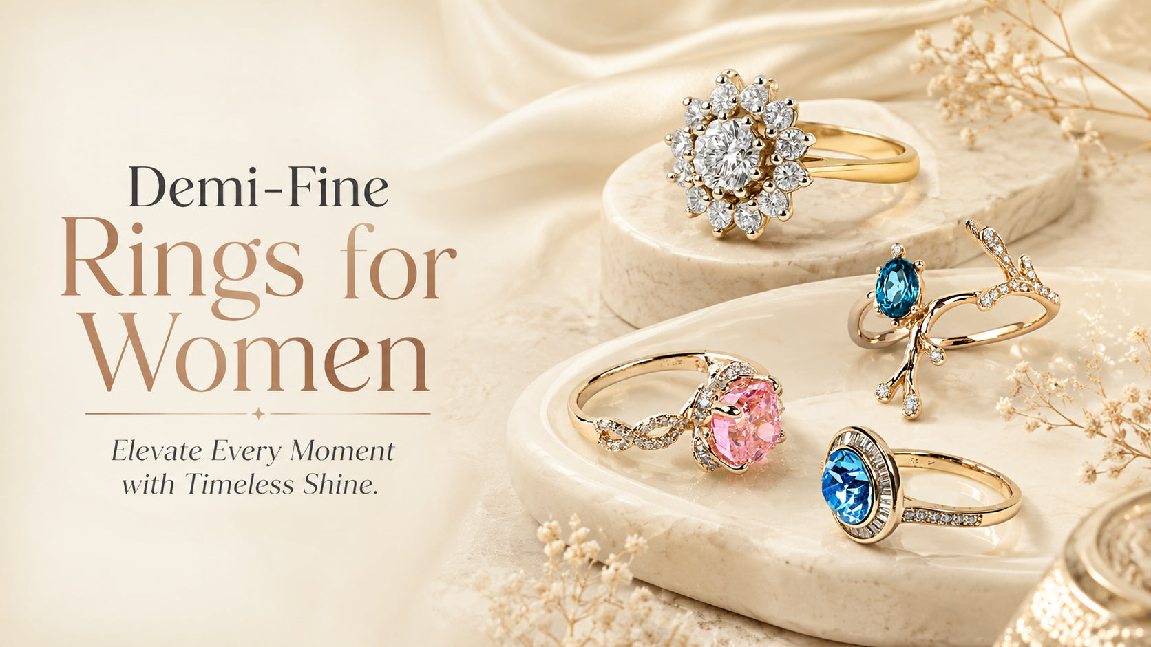 Demi-Fine Rings for Women – Elegant Gold-Plated Rings for Everyday Wear