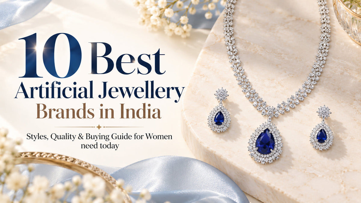 10 best artificial jewellery brands in India with necklace and earrings