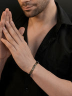 Black & Rhodium Dual Wire Anti-Tarnish Waterproof Bracelet