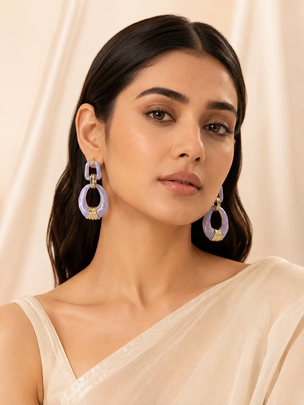 Aanura Jade Oval Abstract Earrings