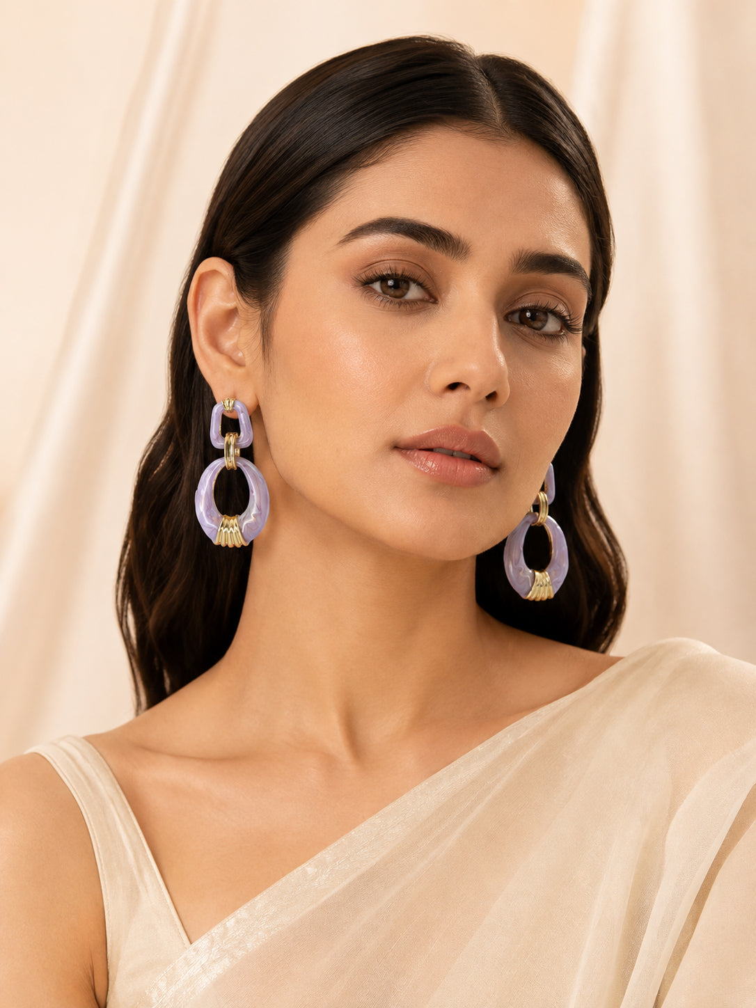 Aanura Jade Oval Abstract Earrings