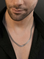 Rhodium plated Cuban Link Anti-Tarnish Waterproof Chain