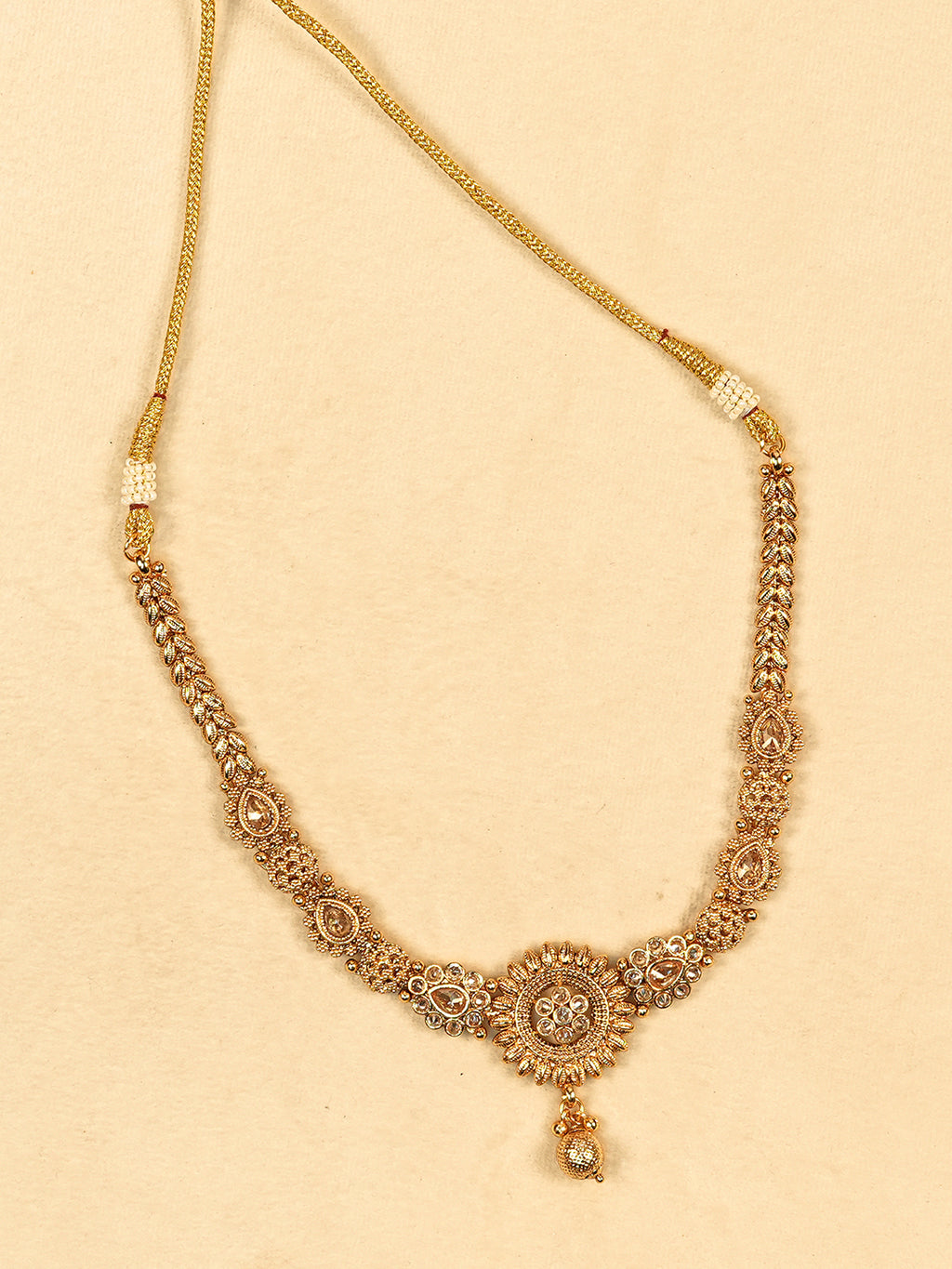 Aanura Gold Plated Sunburst Necklace Set
