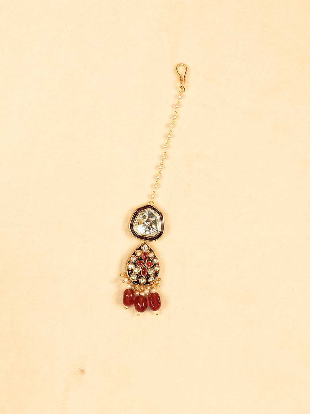 Aanura Gold Traditional Necklace Set With Earrings