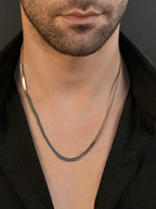 Rhodium plated Herringbone Anti-Tarnish Waterproof Chain