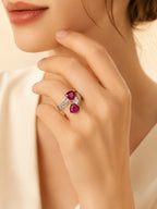 Rhodium Plated Radiant Gemstone Anti-Tarnish Waterproof Ring