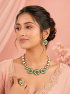 Aanura Gold Plated Floral Necklace Set