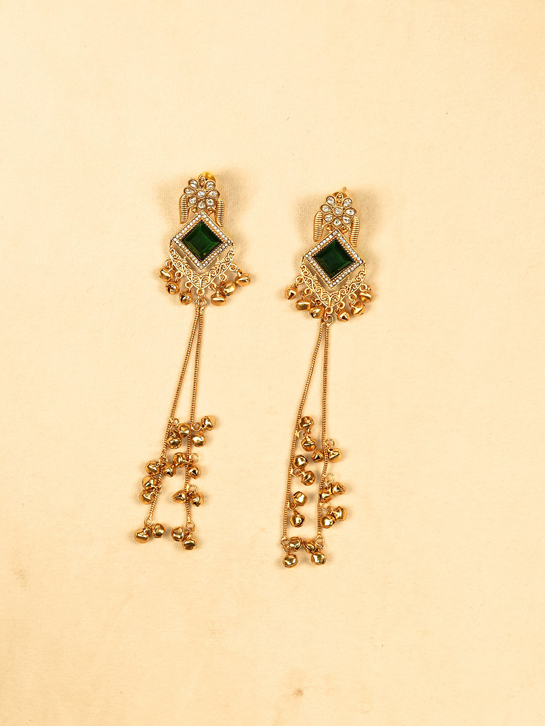 Aanura Gold Plated Royal Drop Jhumka Earrings