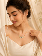 18K Gold Plated Blue Angel Wing Heart Necklace