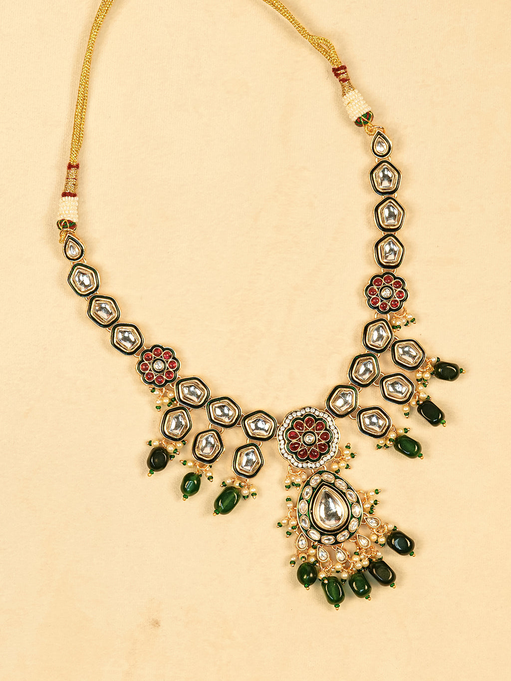 Aanura Gold Plated Traditional Necklace Set