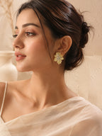 Aanura Golden Leaf Cluster Earrings