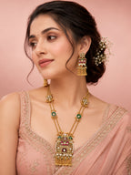 Aanura Temple Long Necklace & Earrings Heritage Set