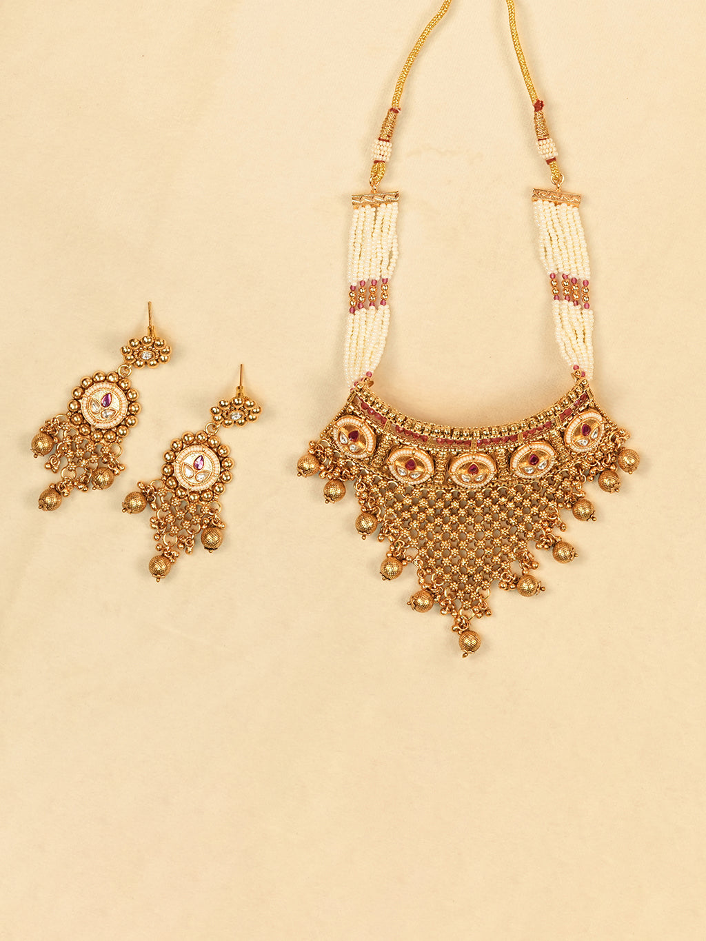 Aanura Gold Plated Heritage Necklace Set