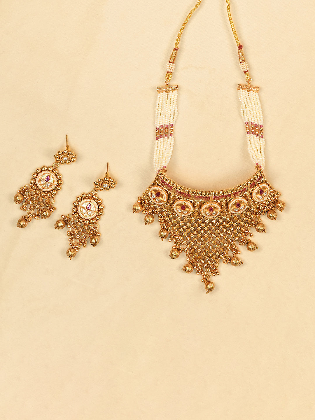 Aanura Gold Plated Heritage Necklace Set