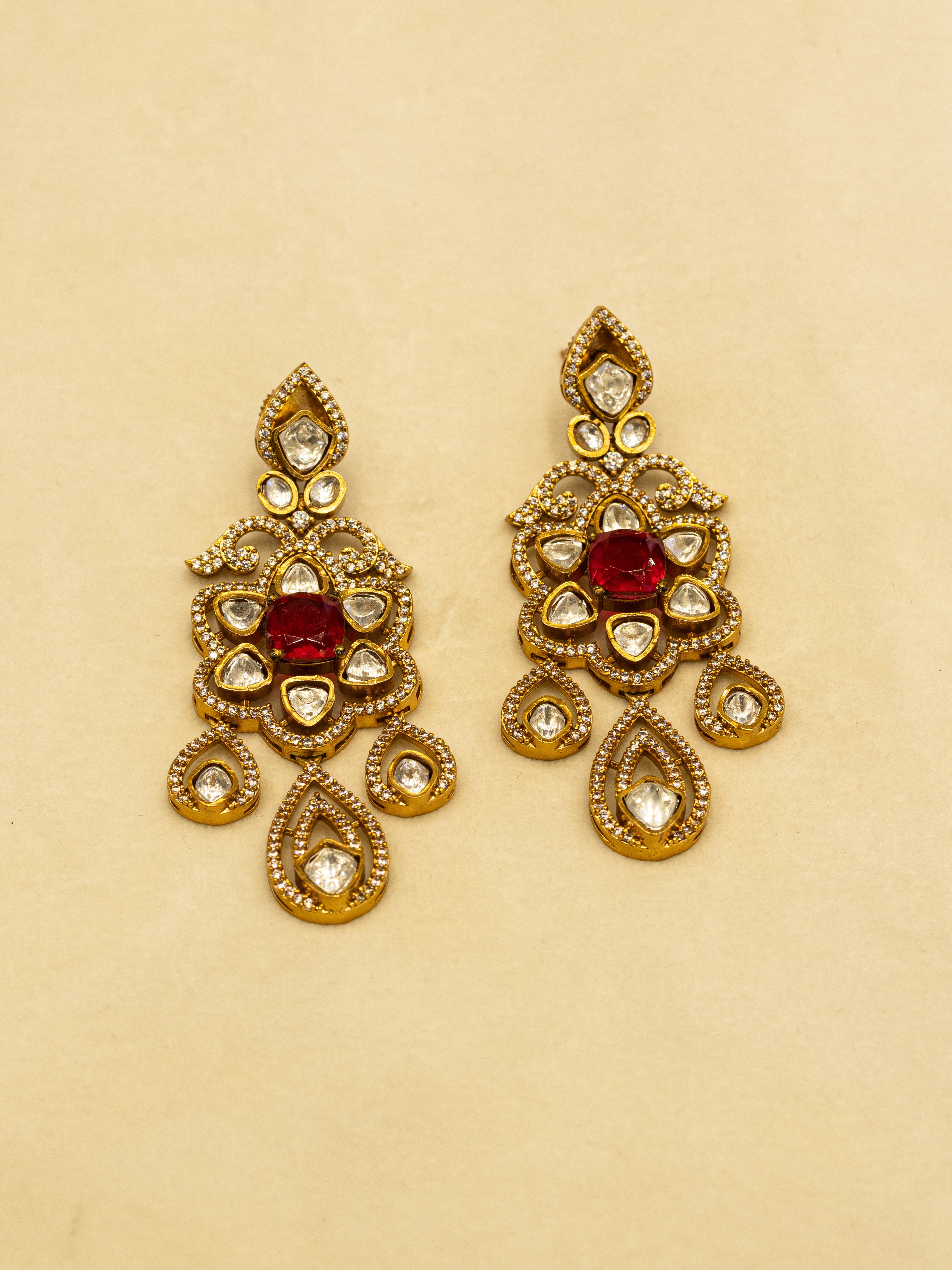 Aanura Bridal Emerald Kundan Necklace with Tikka Set