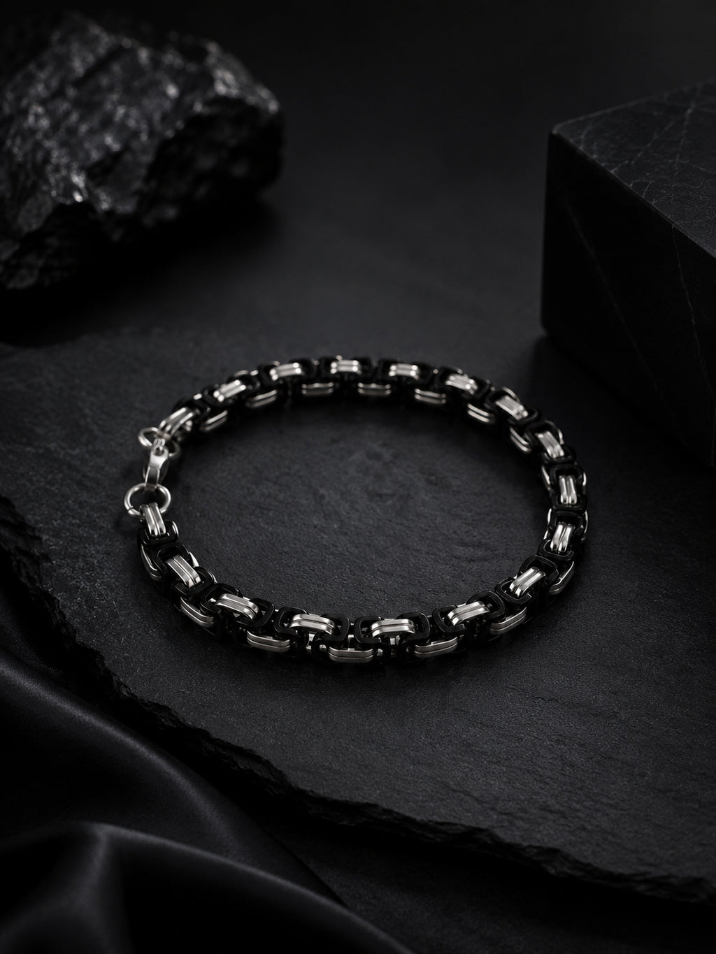 Aanura Dual-Tone Stainless Steel Bracelet For Men