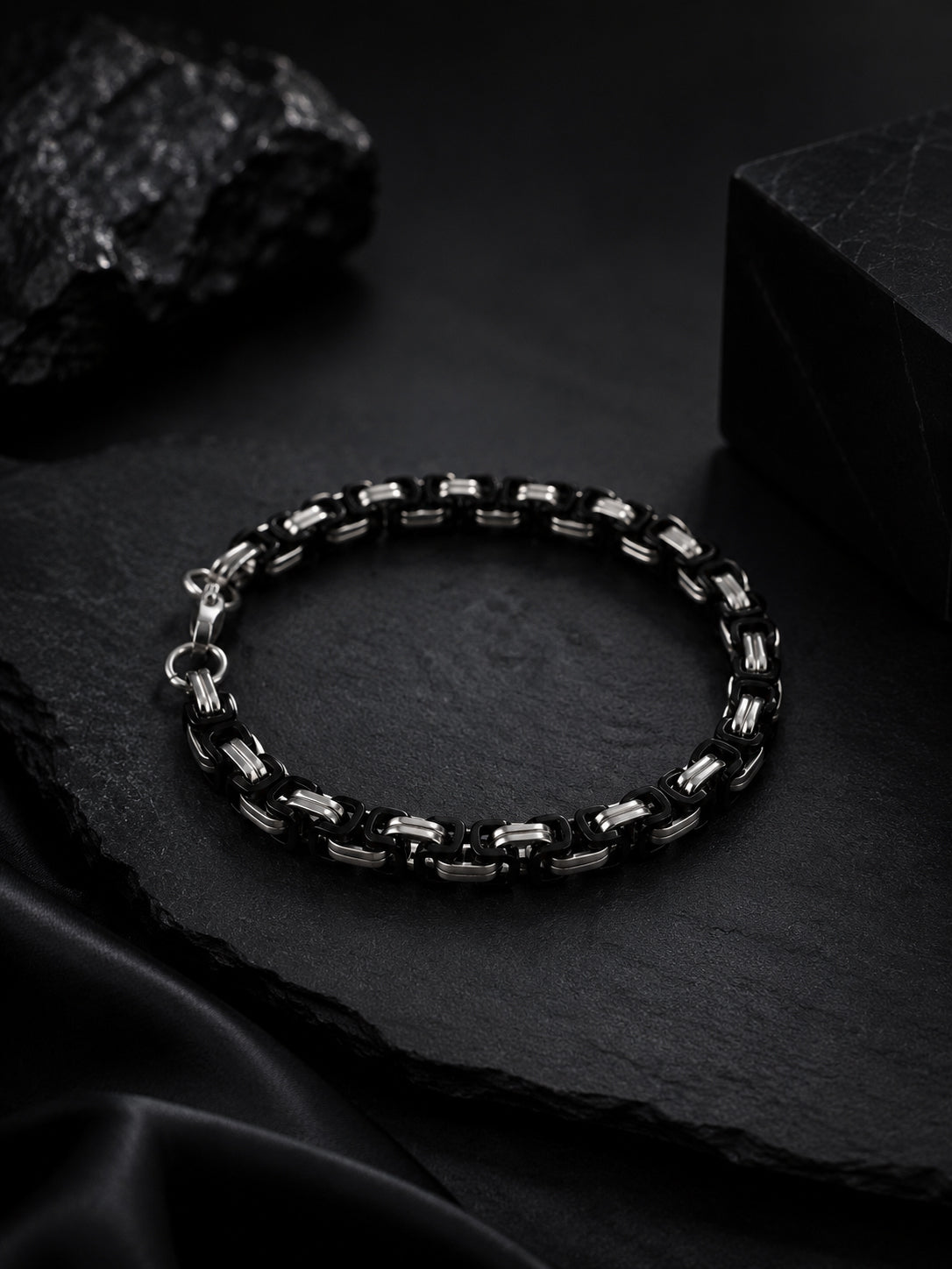 Aanura Dual-Tone Stainless Steel Bracelet For Men