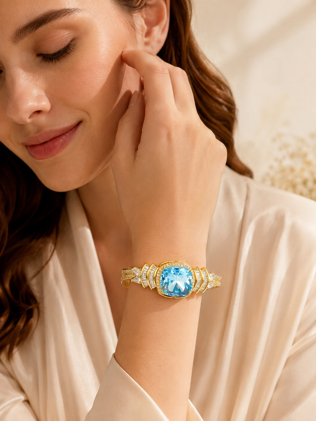 Aanura Regal Ruby Glow Gold Bracelet