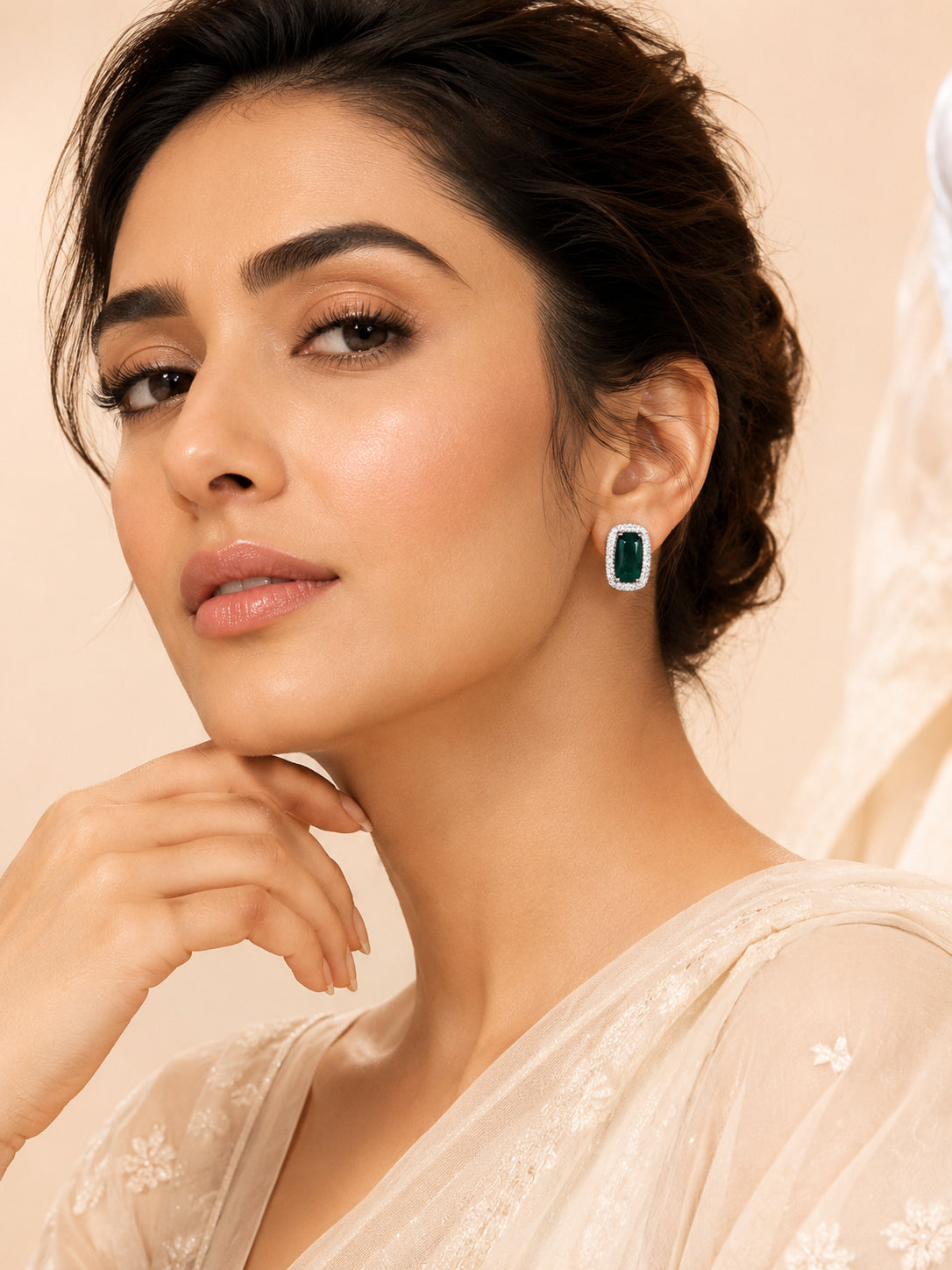 Aanura Yellow Cushion Halo Stud Earrings