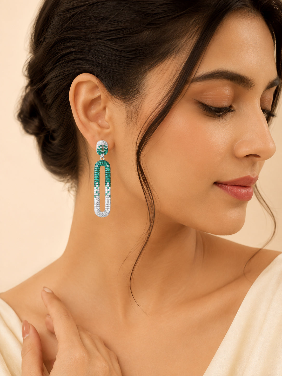 Aanura Blue & White Gradient Drop Earrings