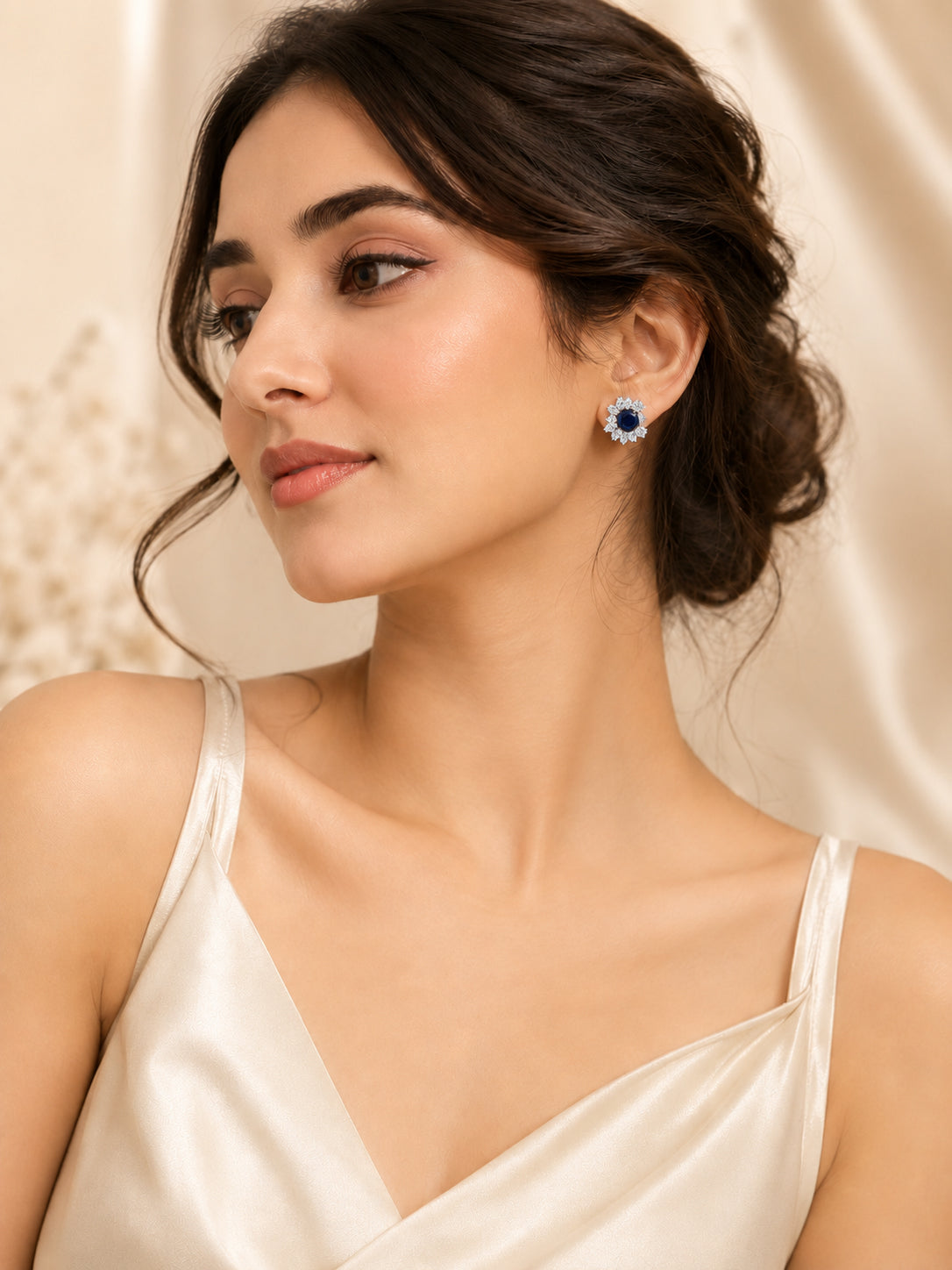 Aanura Ombre Blue and White Drop Earrings
