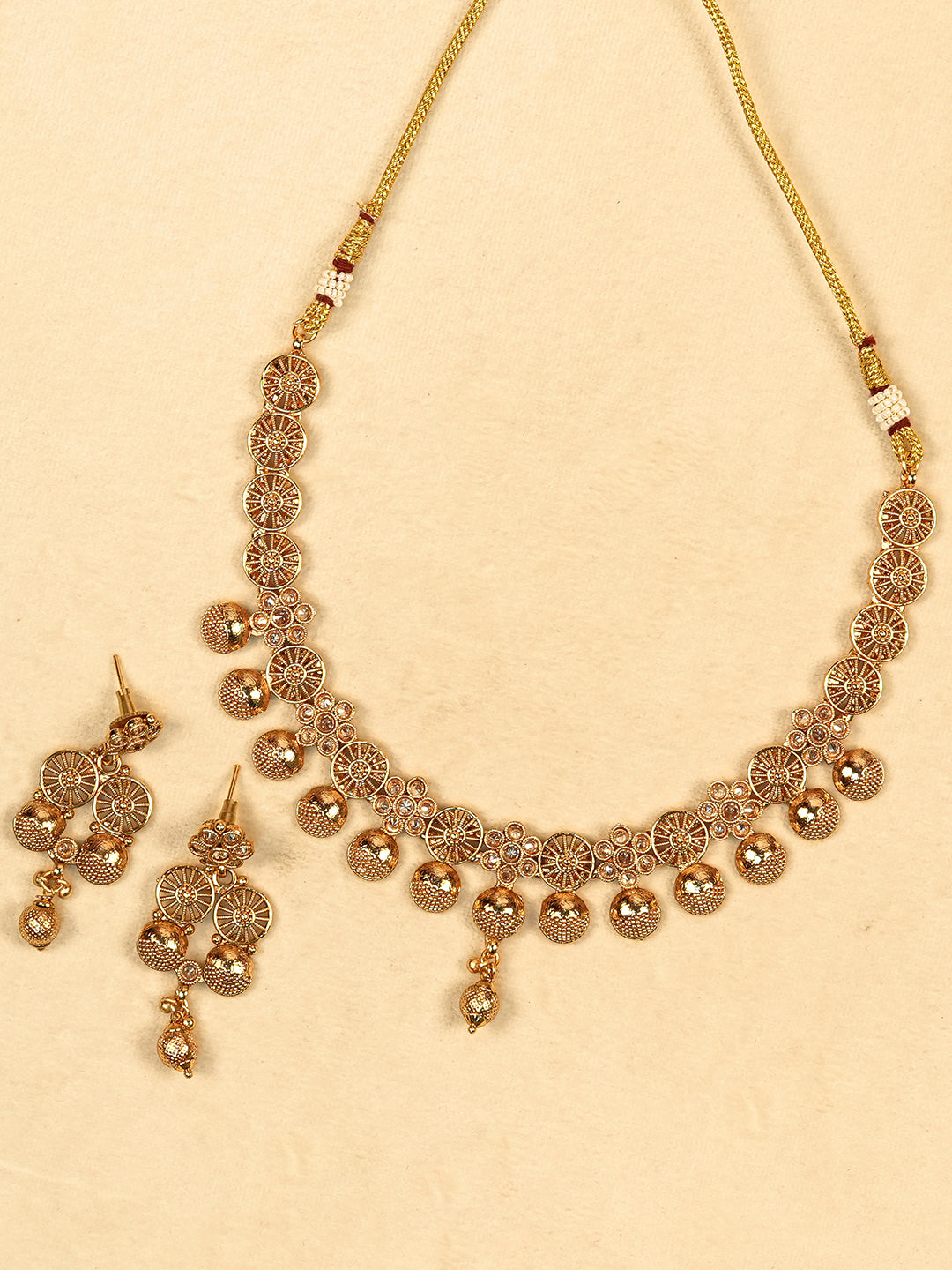 Aanura Gold Plated Heritage Disc Necklace Set