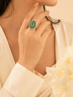 Rhodium Plated Iridescent Halo Anti-Tarnish Waterproof Ring
