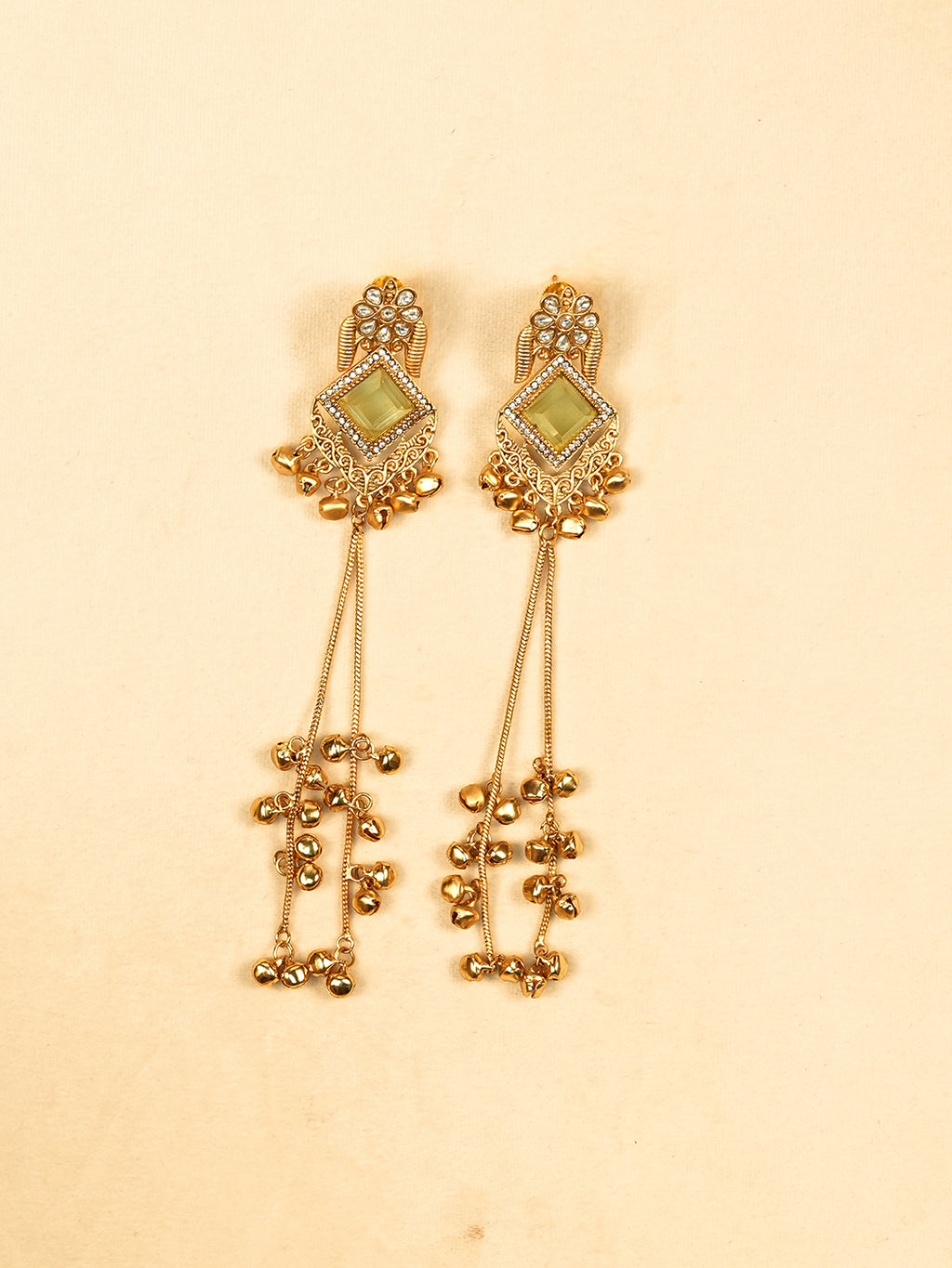 Aanura Gold Plated Royal Drop Jhumka Earrings