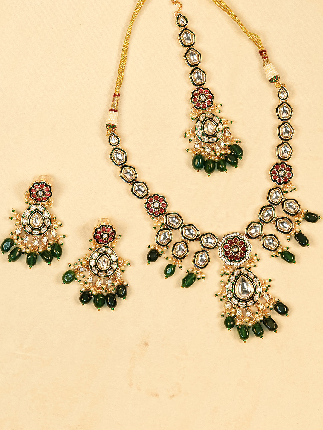 Aanura Gold Plated Traditional Necklace Set