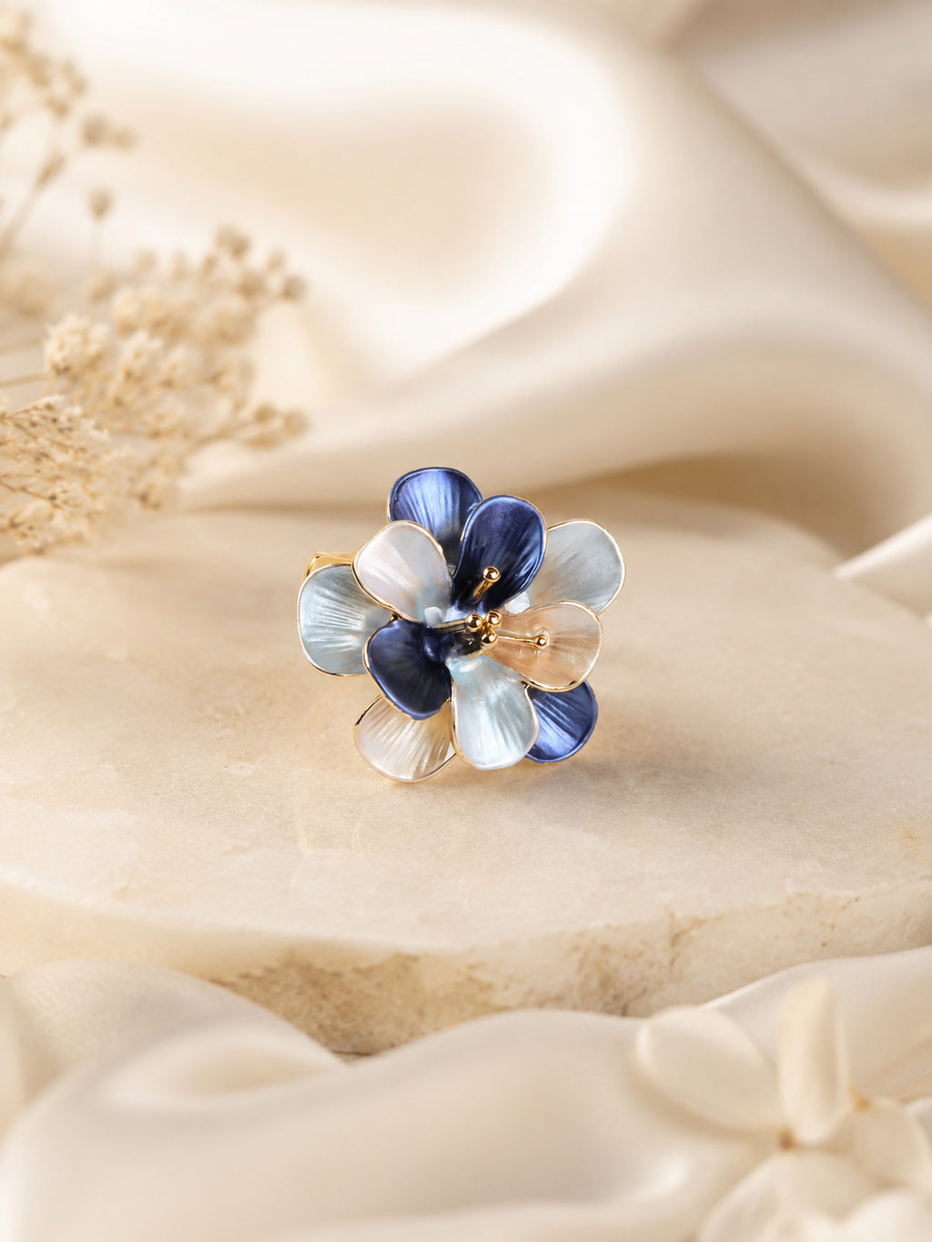 18K Gold Plated Flower Anti-Tarnish Waterproof Ring