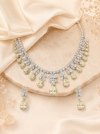 Aanura Ruby Teardrop Floral Necklace Set