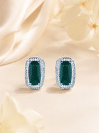 Aanura Yellow Cushion Halo Stud Earrings