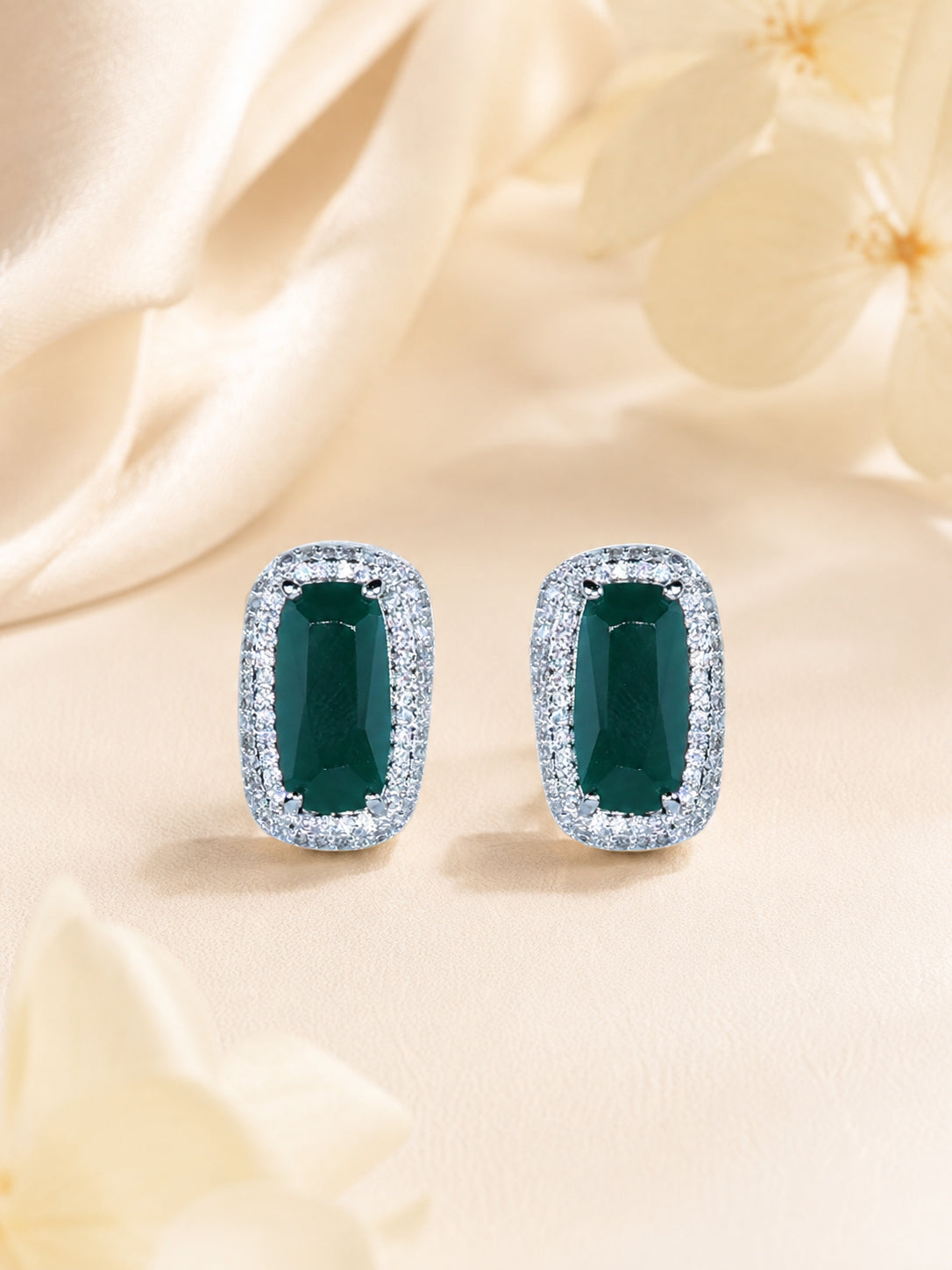 Aanura Yellow Cushion Halo Stud Earrings
