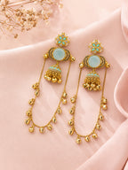 Aanura Gold Plated Stone Earrings with Brass