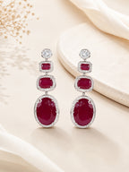 Emerald Cascade Triple Dangle Earrings