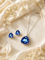 Aanura Green Crystal Necklace & Earrings Set