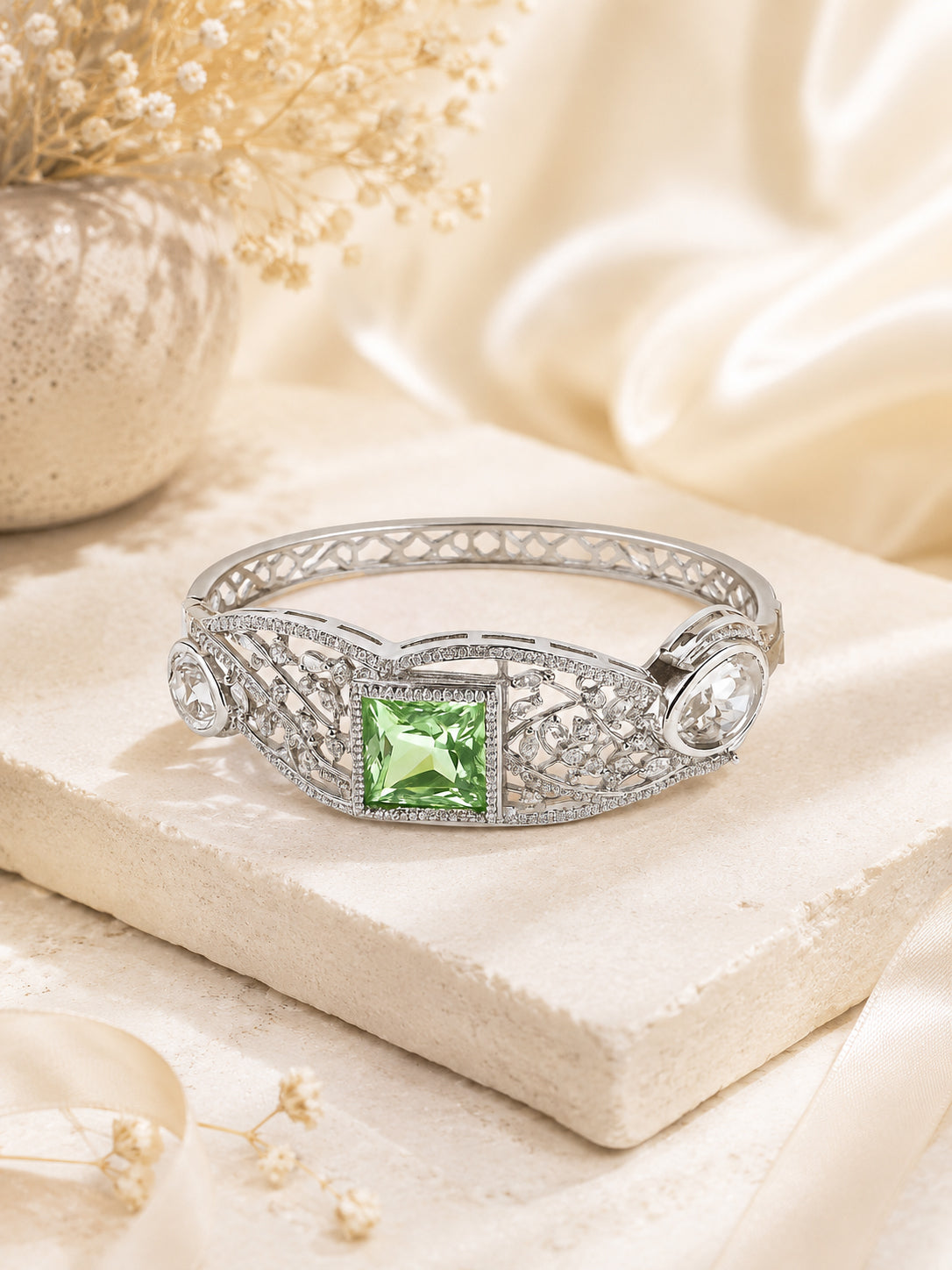 Aanura Emerald Grace Silver Bracelet