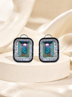 Aanura Champagne Rectangular Stud Earrings