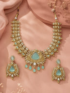 Aanura Antique Bridal Necklace with Ruby Red Stones