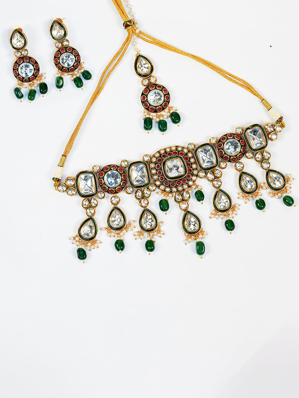 Aanura Gold Plated Traditional Necklace & Earring Set