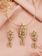 Aanura Antique Floral Pendant Necklace with Pearls
