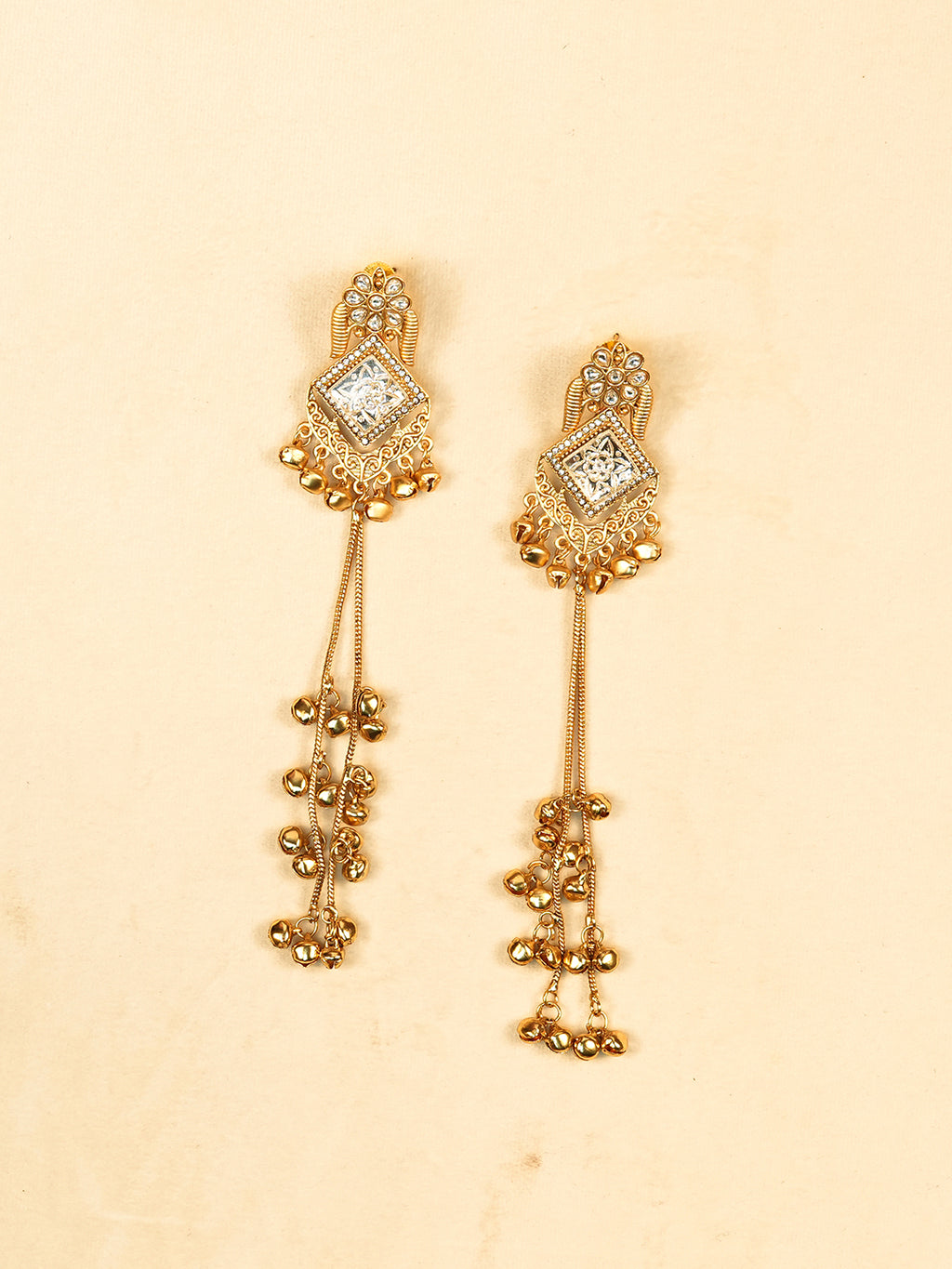 Aanura Gold Plated Royal Drop Jhumka Earrings