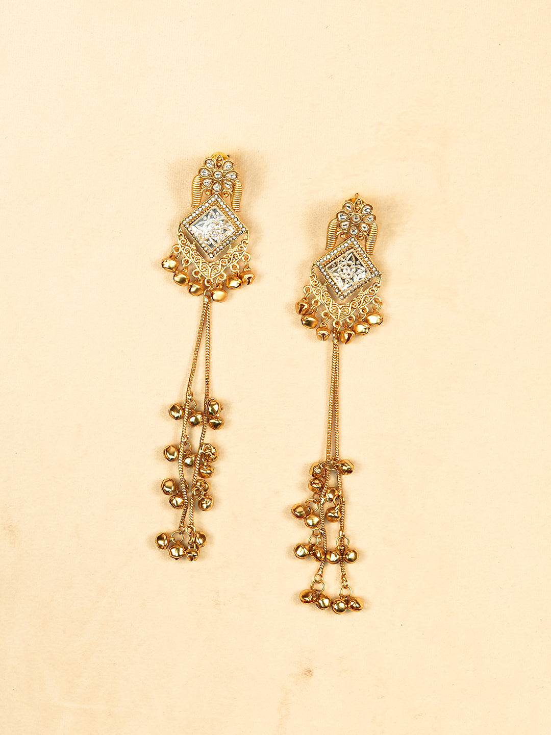 Aanura Gold Plated Royal Drop Jhumka Earrings