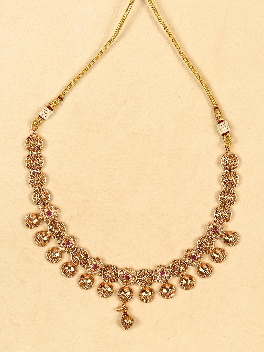 Aanura Gold Plated Heritage Disc Necklace Set