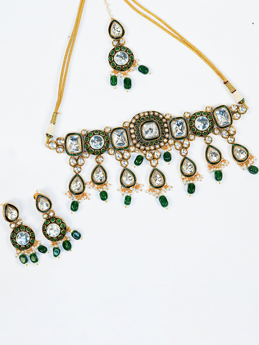 Aanura Gold Plated Traditional Necklace & Earring Set