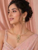 Aanura Antique Floral Pendant Necklace with Pearls
