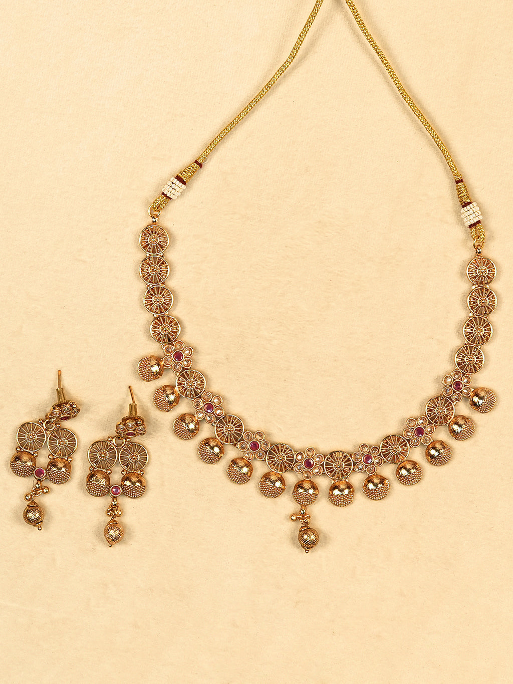 Aanura Gold Plated Heritage Disc Necklace Set