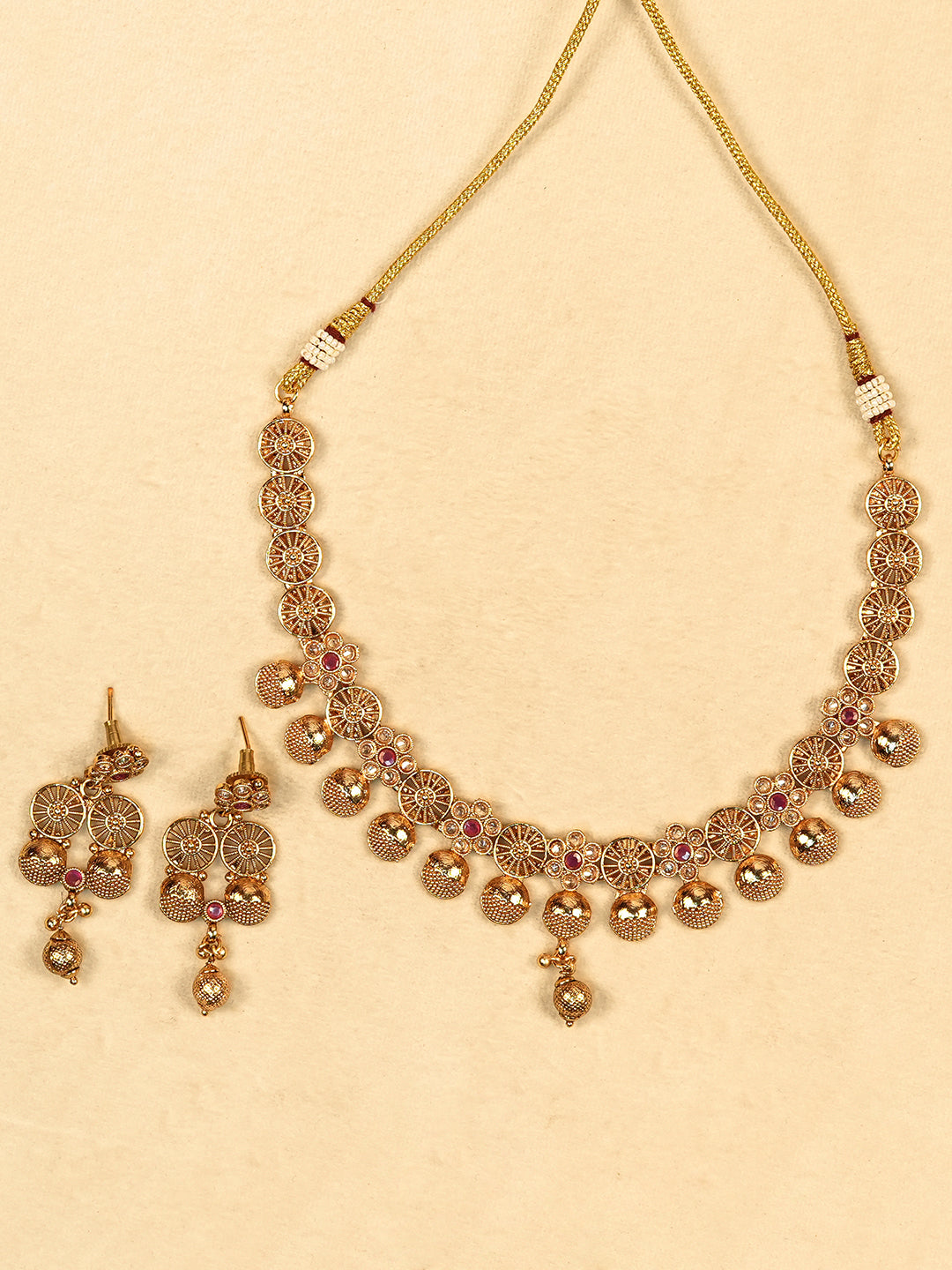 Aanura Gold Plated Heritage Disc Necklace Set